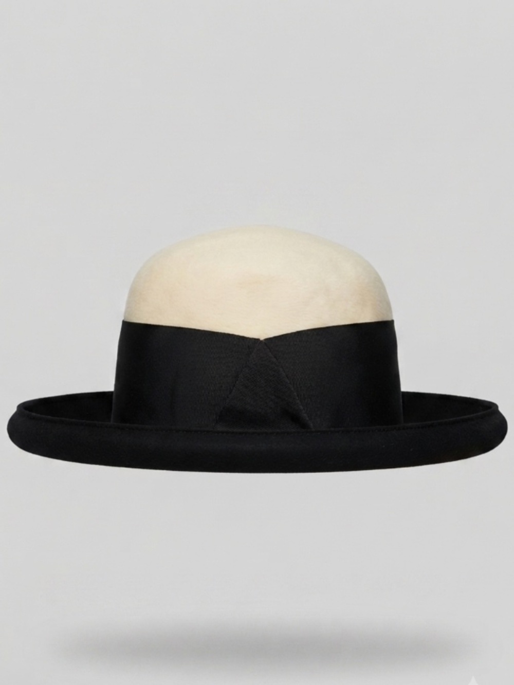 Vintage 50s 60s  Italian Felt Cloche / Bowler Hat - Whitesun x Jan Leslie